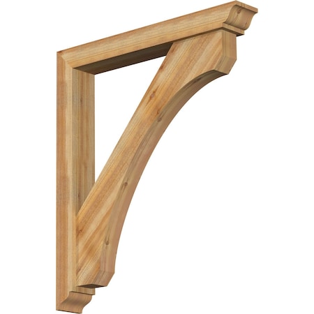 Ekena Millwork Legacy Traditional Rough Sawn Bracket w/ Offset Brace, Western Red Cedar, 6"W x 42"D x 48"H BKT0604X42X48LEC01RWR